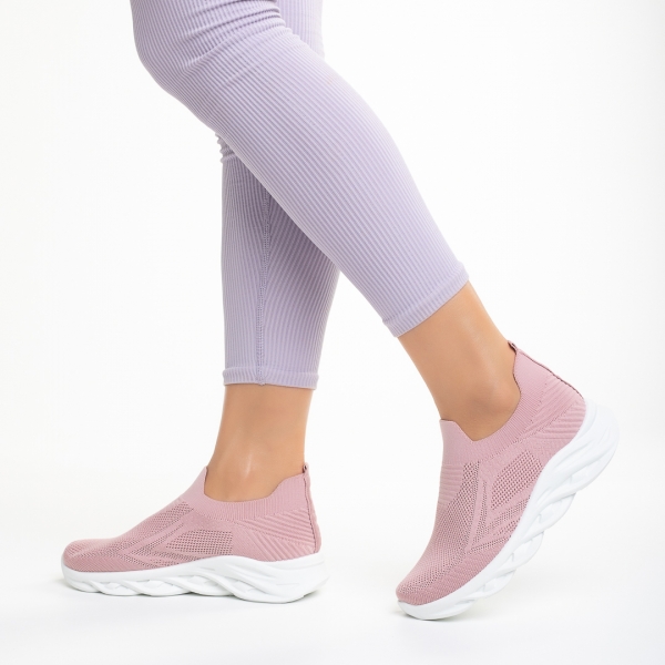 Adalira rózsaszín női sportcipő, textil anyagból készült, 5 - Kalapod.hu