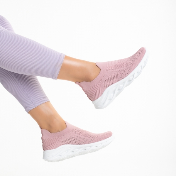 Adalira rózsaszín női sportcipő, textil anyagból készült, 6 - Kalapod.hu