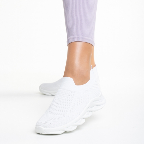 Adalira fehér női sportcipő, textil anyagból készült, 3 - Kalapod.hu