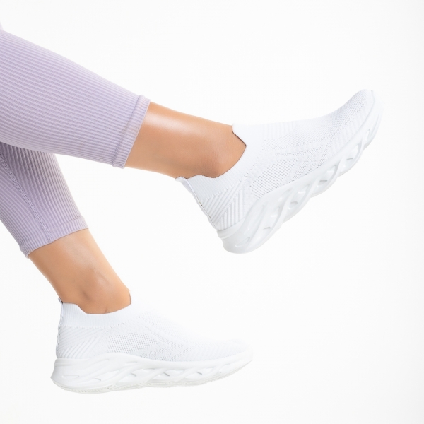 Adalira fehér női sportcipő, textil anyagból készült, 6 - Kalapod.hu
