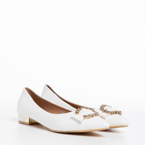 Palma fehér női cipő, műbőrből készült, 3 - Kalapod.hu