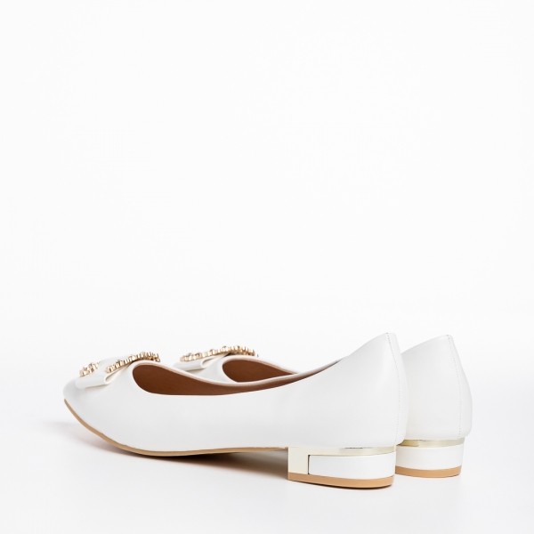 Palma fehér női cipő, műbőrből készült, 4 - Kalapod.hu