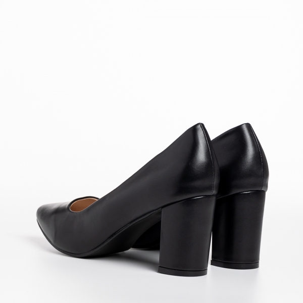 Rissa fekete női cipő, műbőrből készült, 4 - Kalapod.hu