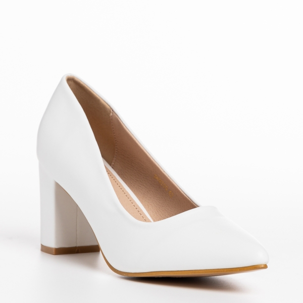 Rissa fehér női cipő, műbőrből készült, 3 - Kalapod.hu