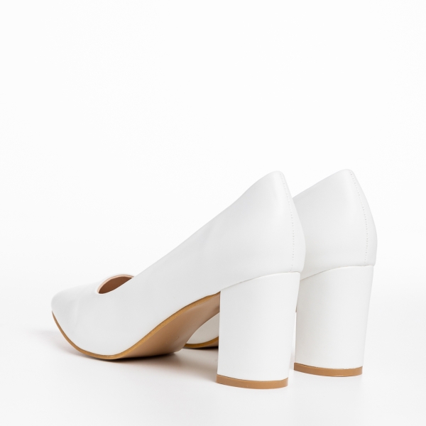 Rissa fehér női cipő, műbőrből készült, 4 - Kalapod.hu