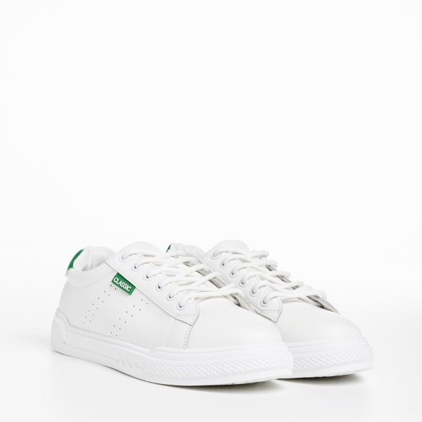 Ruba fehér és zöld női sportcipő, textil anyagból készült, 3 - Kalapod.hu