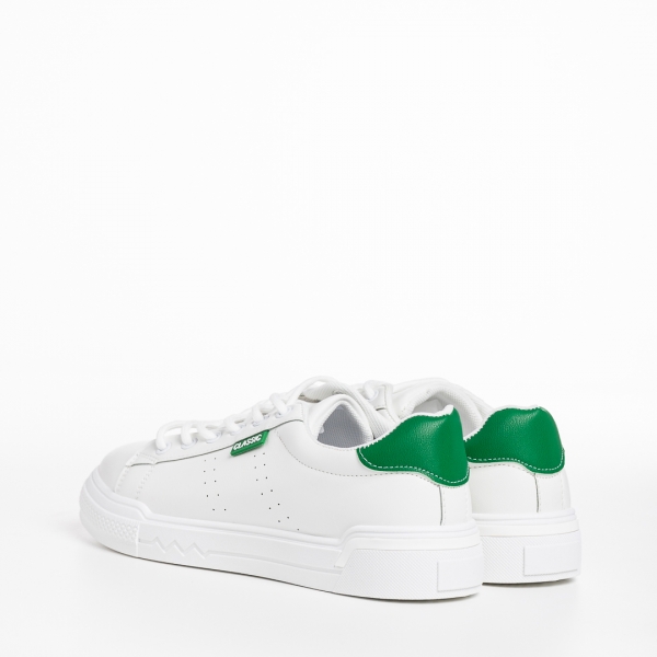 Ruba fehér és zöld női sportcipő, textil anyagból készült, 4 - Kalapod.hu