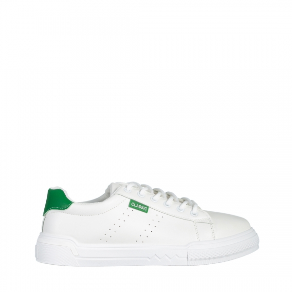 Ruba fehér és zöld női sportcipő, textil anyagból készült, 2 - Kalapod.hu