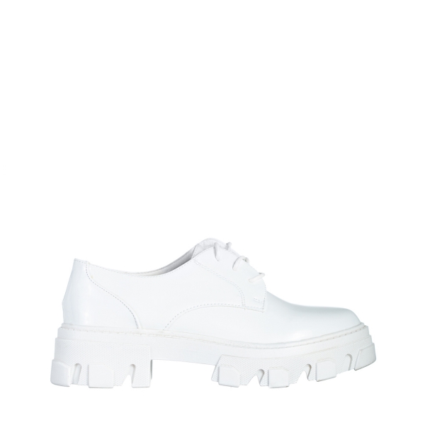 Tayla fehér alkalmi női cipő, lakkozott műbőrből készült, 8 - Kalapod.hu