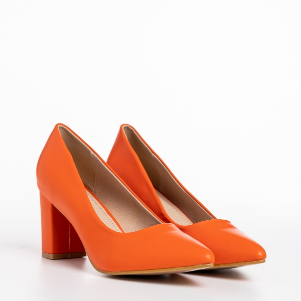Rissa narancssárga női cipő, műbőrből készült, 3 - Kalapod.hu