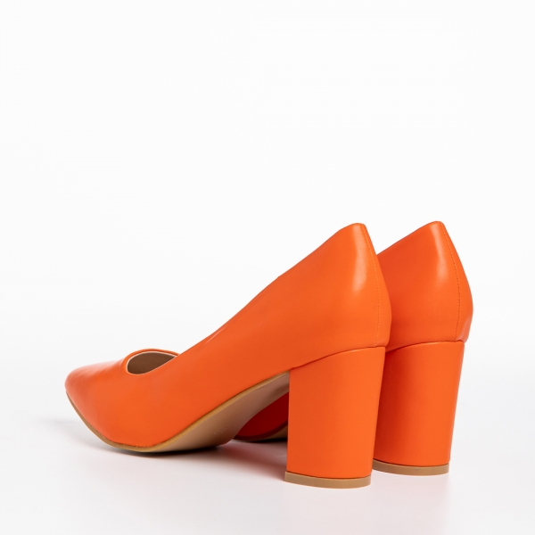 Rissa narancssárga női cipő, műbőrből készült, 4 - Kalapod.hu