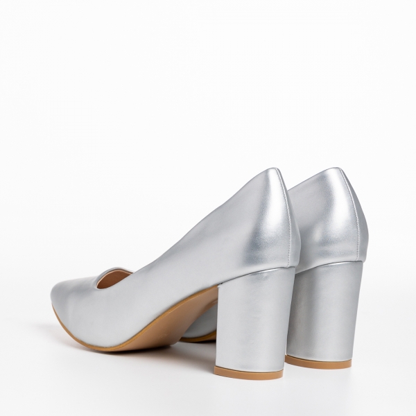 Rissa ezüst női cipő, műbőrből készült, 4 - Kalapod.hu