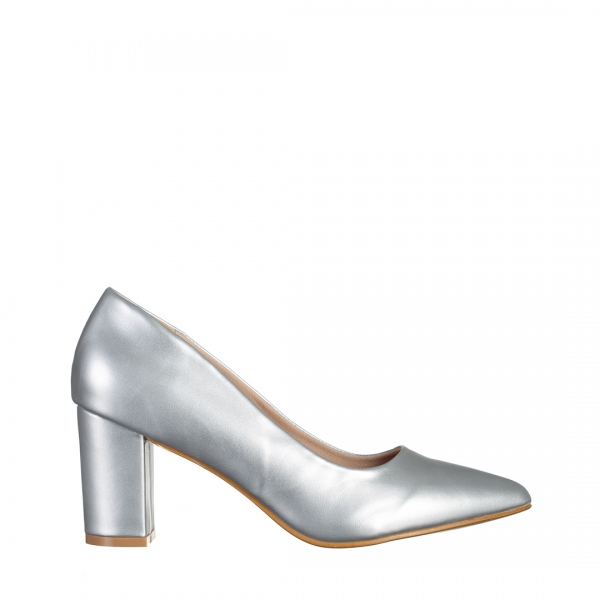 Rissa ezüst női cipő, műbőrből készült, 2 - Kalapod.hu