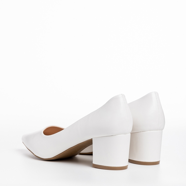 Kaz fehér női cipő, műbőrből készült, 4 - Kalapod.hu