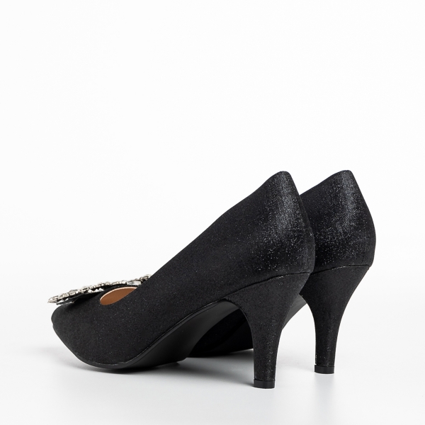Rylie fekete női cipő, textil anyagból készült, 4 - Kalapod.hu