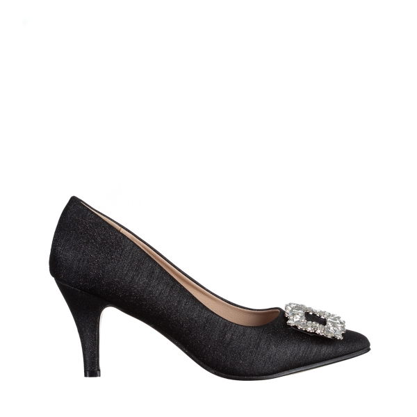Rylie fekete női cipő, textil anyagból készült, 2 - Kalapod.hu