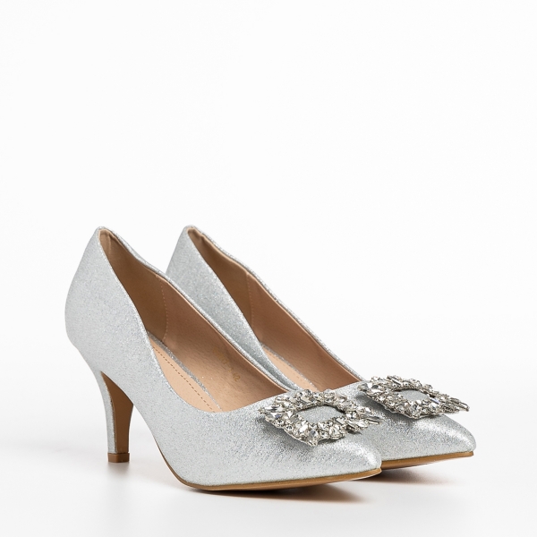 Rylie ezüst női cipő, textil anyagból készült, 3 - Kalapod.hu