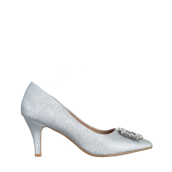 Rylie ezüst női cipő, textil anyagból készült, 2 - Kalapod.hu