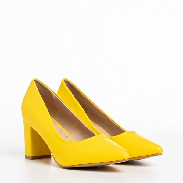 Rissa sárga női cipő, műbőrből készült, 3 - Kalapod.hu