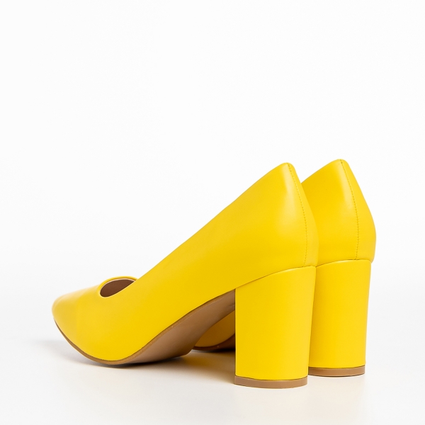 Rissa sárga női cipő, műbőrből készült, 4 - Kalapod.hu