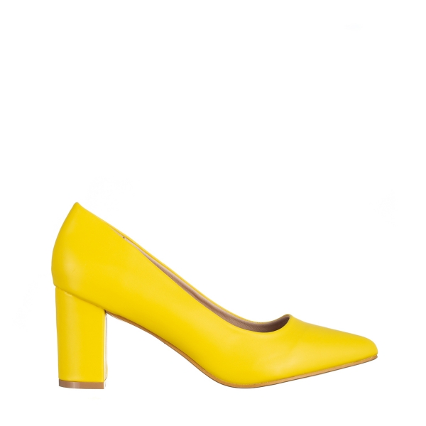 Rissa sárga női cipő, műbőrből készült, 2 - Kalapod.hu
