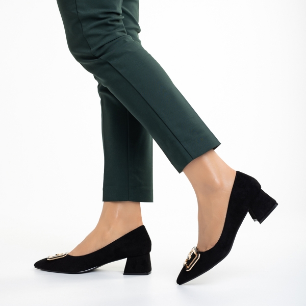 Ariyah fekete női cipő, textil anyagból készült, 3 - Kalapod.hu