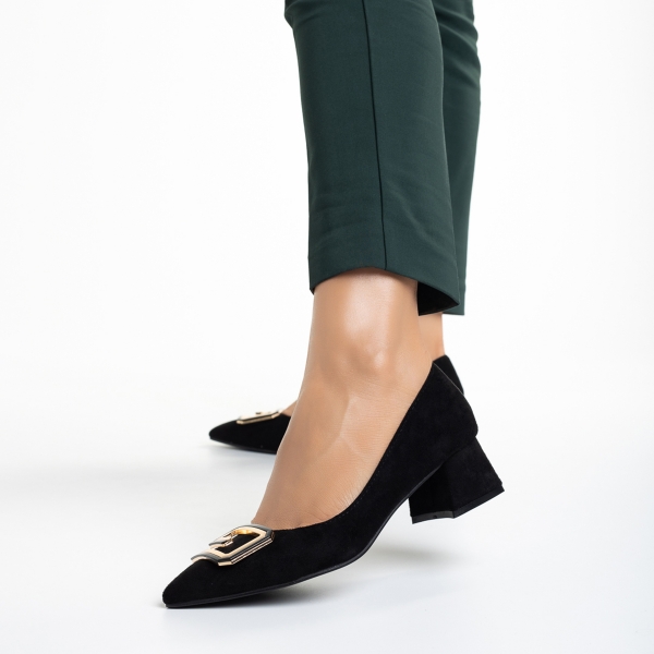 Ariyah fekete női cipő, textil anyagból készült, 4 - Kalapod.hu
