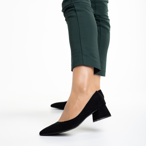 Cataleya fekete női cipő, textil anyagból készült, 2 - Kalapod.hu