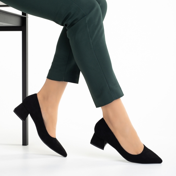 Cataleya fekete női cipő, textil anyagból készült, 4 - Kalapod.hu