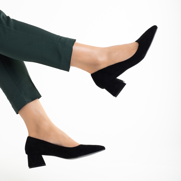 Cataleya fekete női cipő, textil anyagból készült, 5 - Kalapod.hu