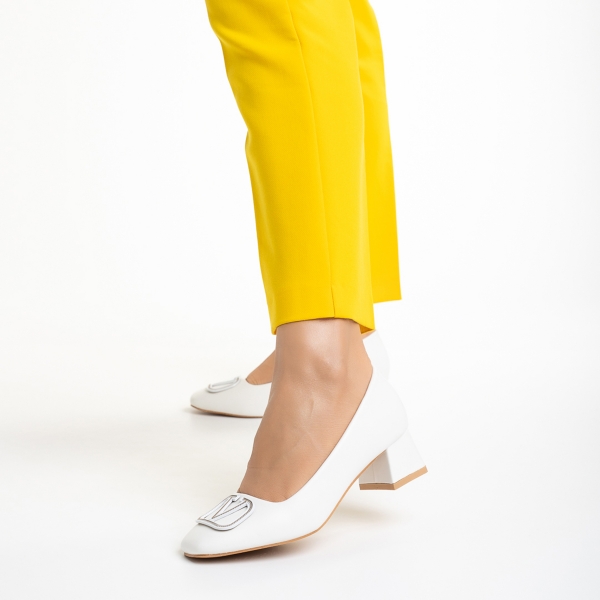 Manaia fehér női cipő, műbőrből készült, 4 - Kalapod.hu