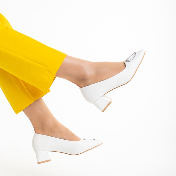 Manaia fehér női cipő, műbőrből készült, 6 - Kalapod.hu