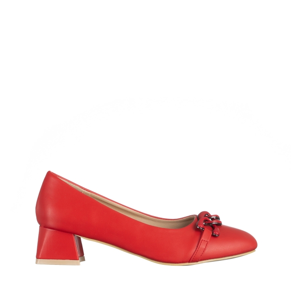 Braulia piros női cipő, műbőrből készült, 2 - Kalapod.hu