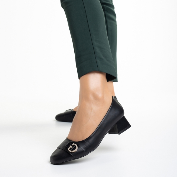 Fitria fekete női cipő, műbőrből készült, 4 - Kalapod.hu