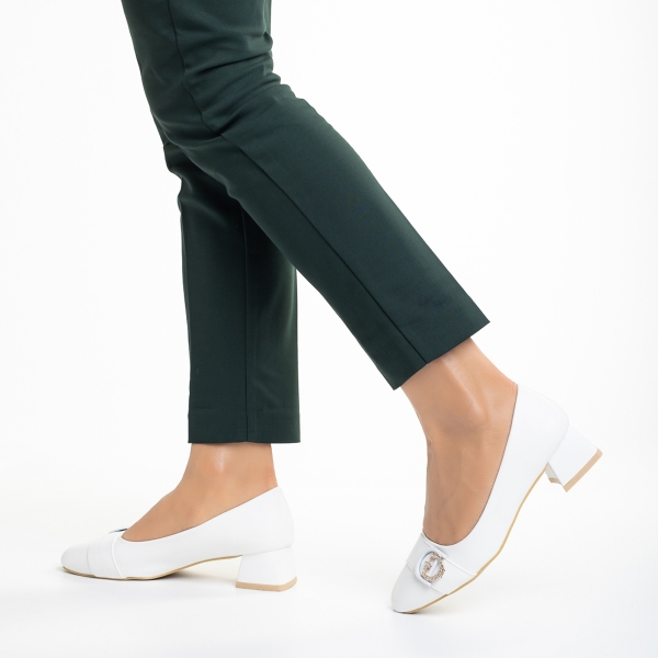 Fitria fehér női cipő, műbőrből készült, 3 - Kalapod.hu