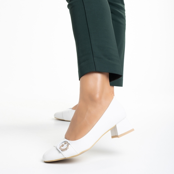 Fitria fehér női cipő, műbőrből készült, 4 - Kalapod.hu