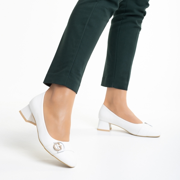 Fitria fehér női cipő, műbőrből készült, 5 - Kalapod.hu