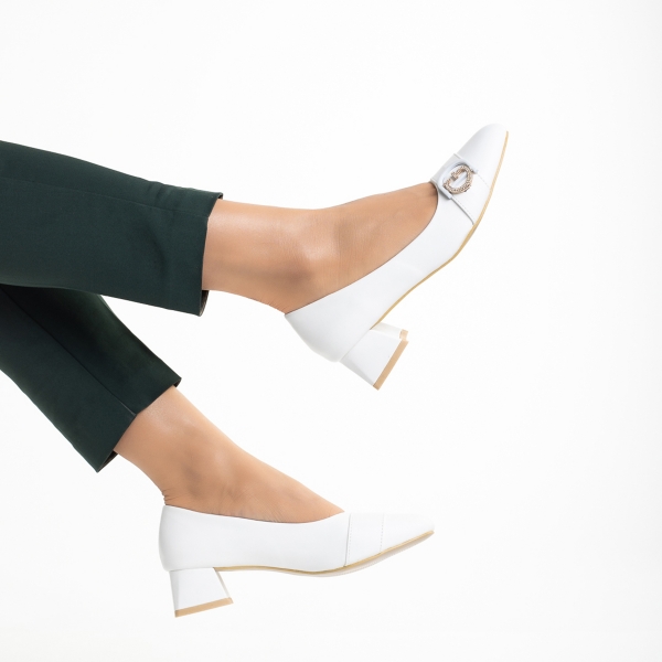 Fitria fehér női cipő, műbőrből készült, 6 - Kalapod.hu