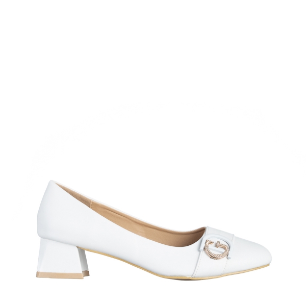 Fitria fehér női cipő, műbőrből készült, 2 - Kalapod.hu