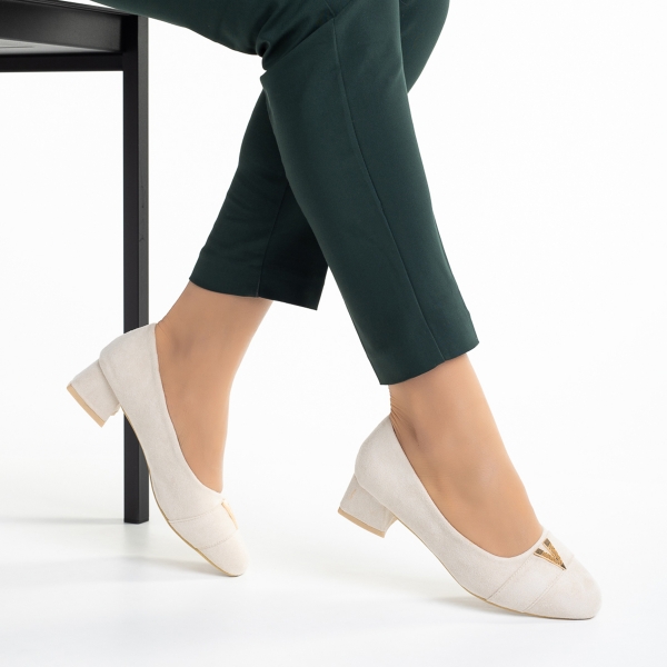 Briella világos bézs női cipő, textil anyagból készült - Kalapod.hu