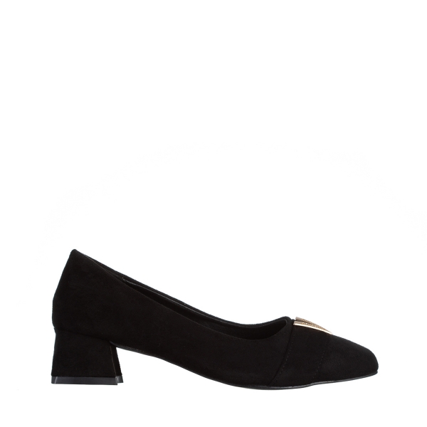 Briella fekete női cipő, textil anyagból készült, 2 - Kalapod.hu