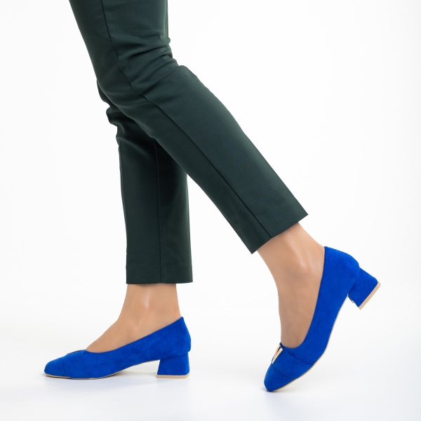 Briella kék női cipő, textil anyagból készült, 3 - Kalapod.hu