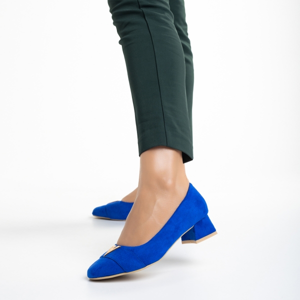 Briella kék női cipő, textil anyagból készült, 4 - Kalapod.hu
