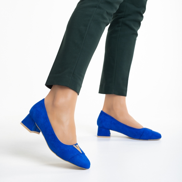 Briella kék női cipő, textil anyagból készült, 5 - Kalapod.hu