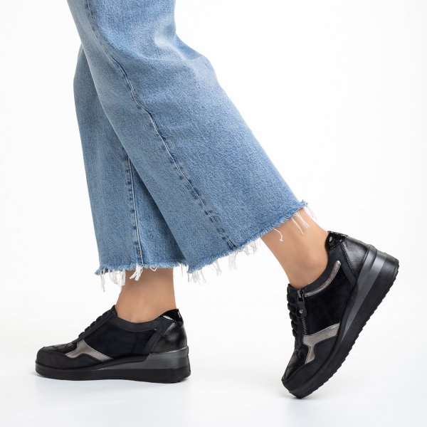 Kaida fekete alkalmi női cipő, műbőrből készült, 4 - Kalapod.hu