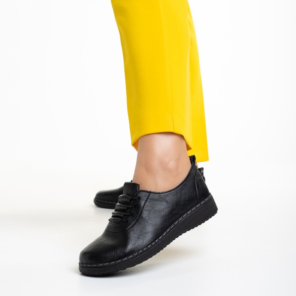Atara fekete női cipő, műbőrből készült, 3 - Kalapod.hu