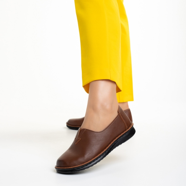 Cassia barna női cipő, műbőrből készült, 4 - Kalapod.hu