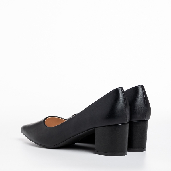 Kaz fekete női cipő, műbőrből készült, 4 - Kalapod.hu