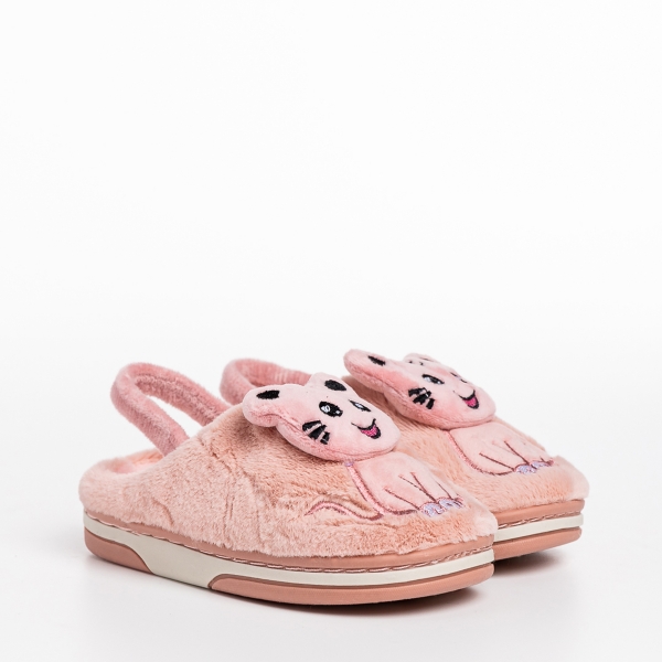 Sivan rózsaszín gyerek papucs, textil anyagból készült - Kalapod.hu