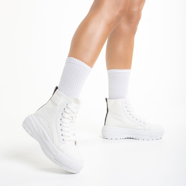Sinda fehér női tornacipő, textil anyagból készült, 3 - Kalapod.hu